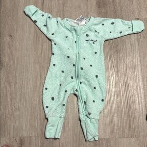 Bonds Mint Green Baby Onesie with Polka Dots
